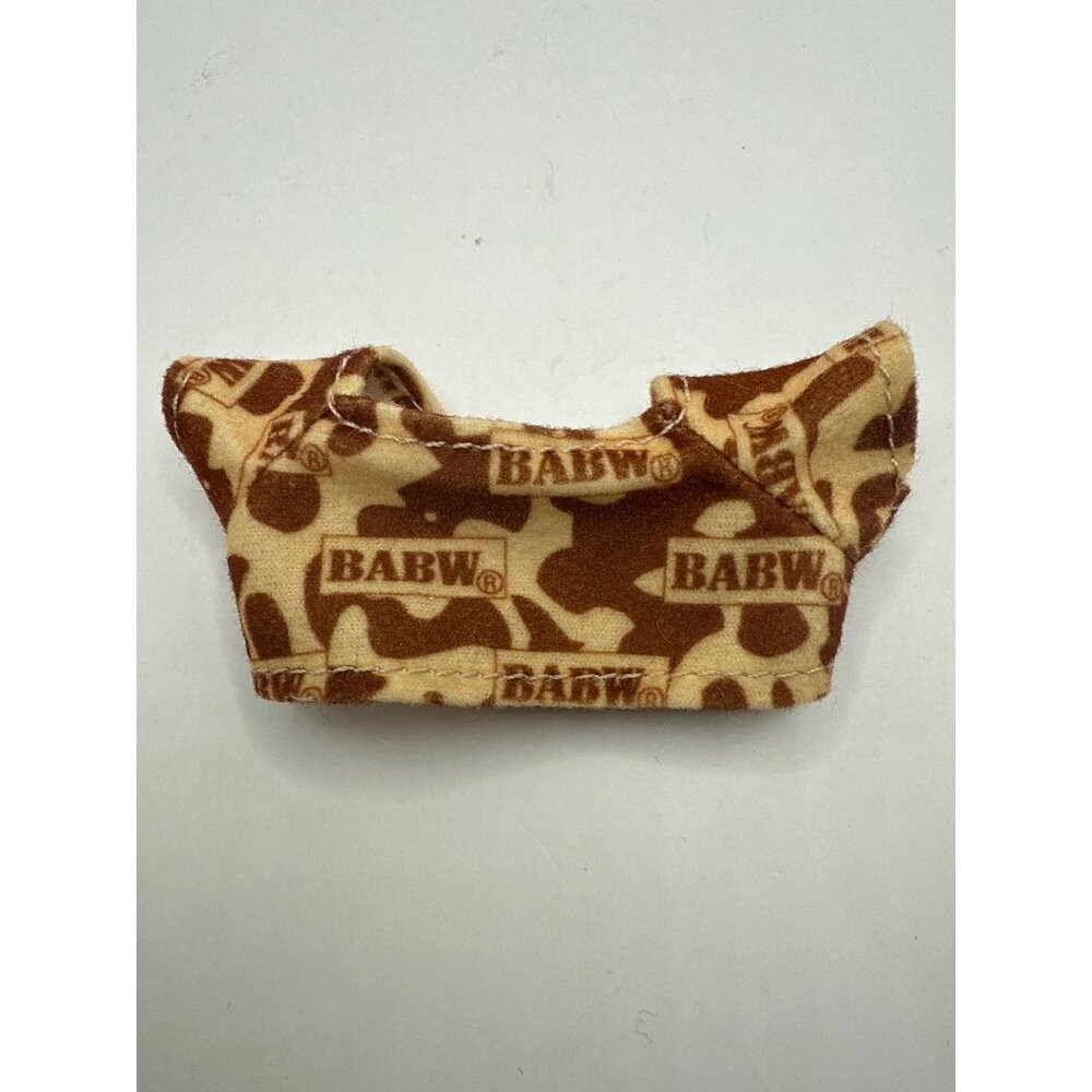 2006 McDonalds Build-A-Bear BABW Branded Brown & Tan Giraffe Print Outfit Top